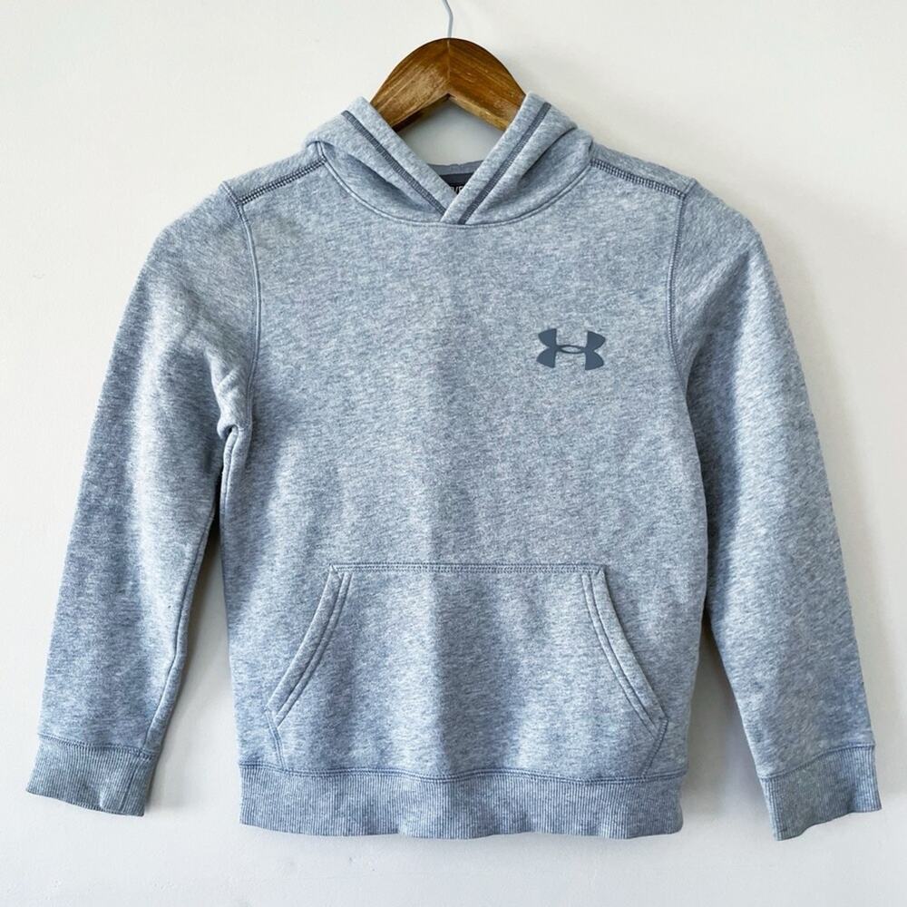 Under Armour Light Gray Pullover Hoodie Size Youth XS (5) EUC